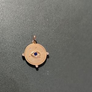 Gold Pendant with Blue Eye Design